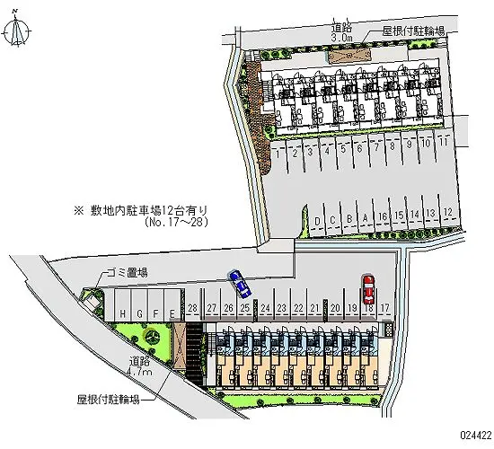 ★手数料０円★堺市美原区菩提　月極駐車場（LP）